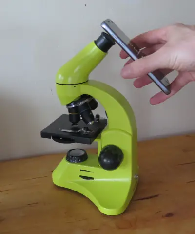 taking a microscope photo with a cell phone